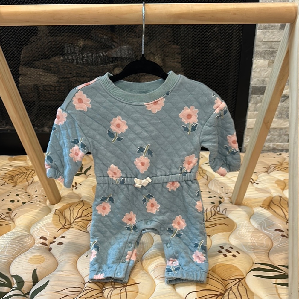 Carter's Blue and Pink Floral Baby Outfit